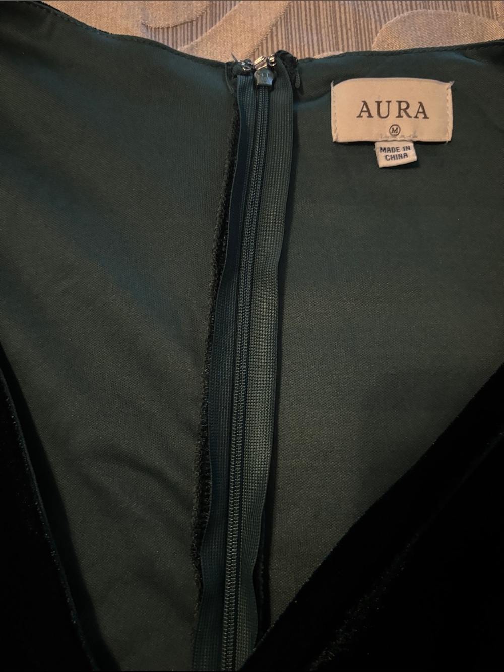 Aura Emerald Velvet V-Neck Mini Dress - Picture 5 of 6
